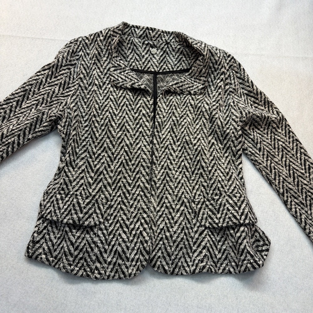 BKE Black And White Women's Herringbone Blazer Size Large
